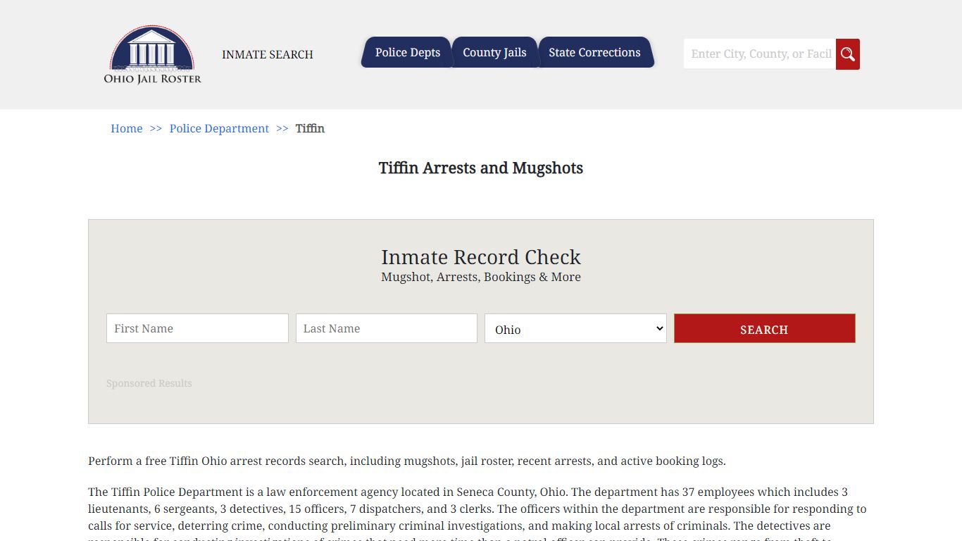 Tiffin Arrests and Mugshots | Jail Roster Search